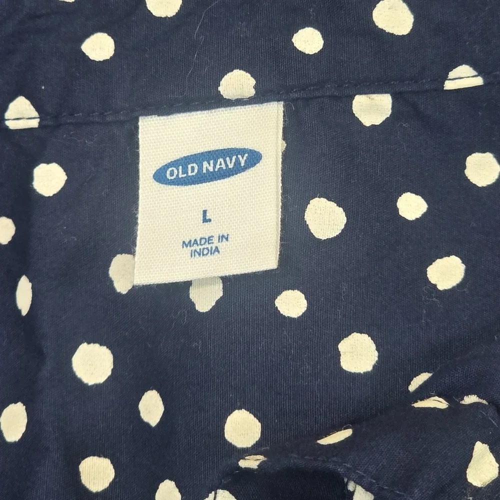 Old Navy Polka Dot Maternity Tunic Women Large Navy Blue‎ Classic Preppy Core - Picture 9 of 11
